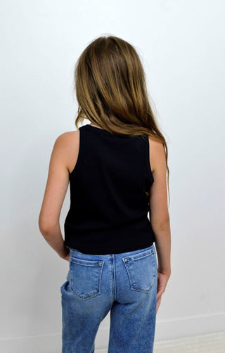 Ribbed Black Girls Tank - Shop Hidden Treasure Boutique