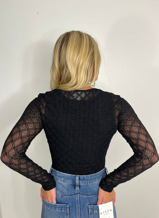 Romantic Floral Lace Top - Black - Shop Hidden Treasure Boutique
