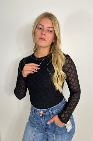 Romantic Floral Lace Top - Black - Shop Hidden Treasure Boutique