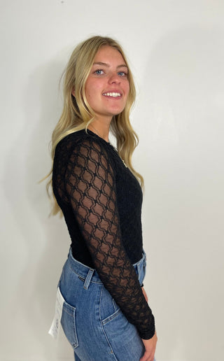 Romantic Floral Lace Top - Black - Shop Hidden Treasure Boutique