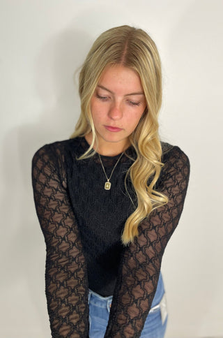 Romantic Floral Lace Top - Black - Shop Hidden Treasure Boutique