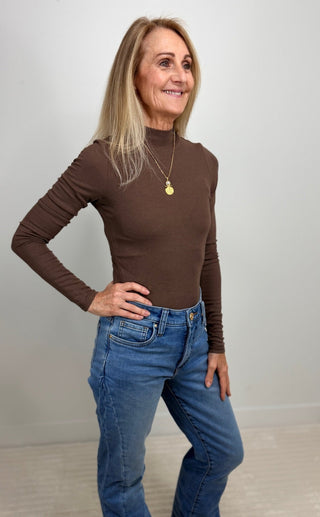 Ronan Brown Mock Neck - Shop Hidden Treasure Boutique