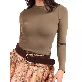 Ronan Brown Mock Neck - Shop Hidden Treasure Boutique