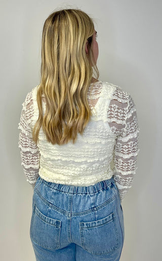Rosealie Lace Top - Ivory - Shop Hidden Treasure Boutique