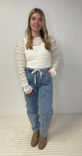 Rosealie Lace Top - Ivory - Shop Hidden Treasure Boutique