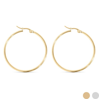 Round Tube Hoop Earrings - Gold - Shop Hidden Treasure Boutique