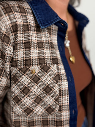 Rowe Denim Plaid Top - Shop Hidden Treasure Boutique