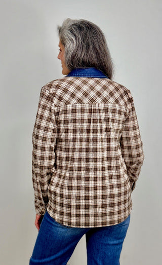 Rowe Denim Plaid Top - Shop Hidden Treasure Boutique