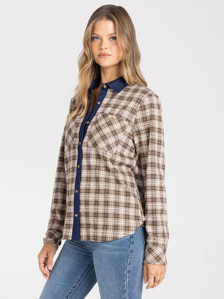 Rowe Denim Plaid Top