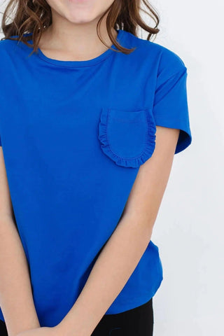 Royal Blue Ruffle Tee - Shop Hidden Treasure Boutique