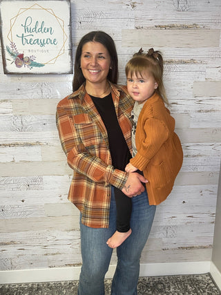 Rust Plaid Flannel - Adult - Shop Hidden Treasure Boutique