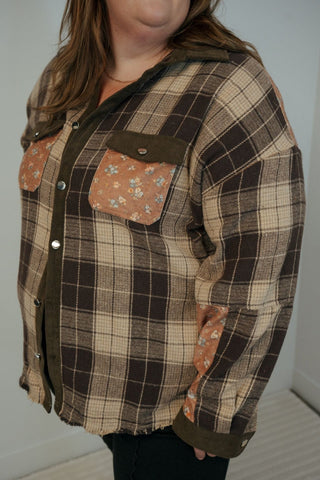 Scarlett Plaid Top - Brown - Shop Hidden Treasure Boutique