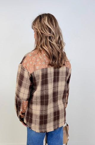 Scarlett Plaid Top - Brown - Shop Hidden Treasure Boutique