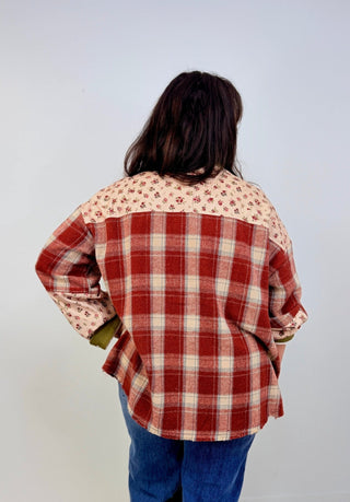 Scarlett Plaid Top - Red Brick - Shop Hidden Treasure Boutique