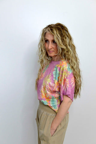 Scoop Neck Palm Leaf Top - Shop Hidden Treasure Boutique