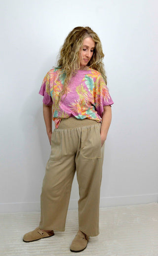 Scoop Neck Palm Leaf Top - Shop Hidden Treasure Boutique
