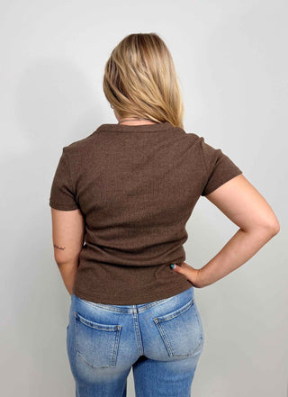 Short Sleeve Henley Top - Shop Hidden Treasure Boutique