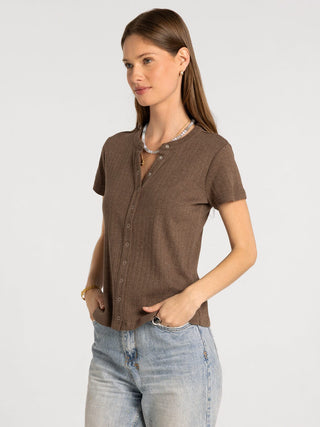Short Sleeve Henley Top - Shop Hidden Treasure Boutique