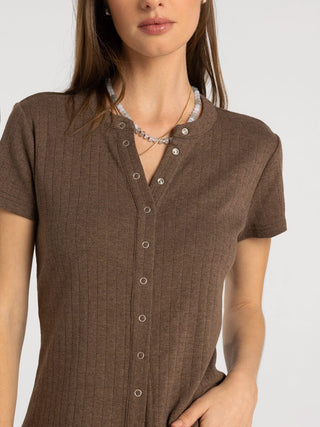 Short Sleeve Henley Top - Shop Hidden Treasure Boutique