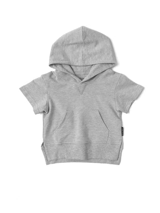 Short Sleeve Hoodie - Grey - Shop Hidden Treasure Boutique