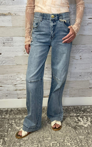 Side Seam Wide Leg Jeans - Shop Hidden Treasure Boutique