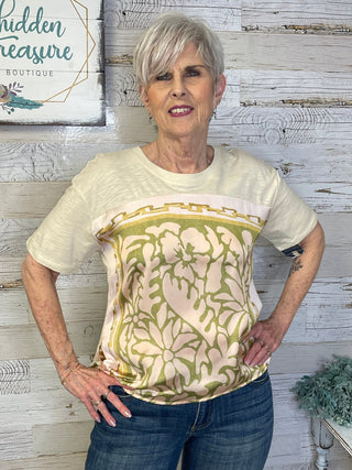 Side Tie Satin Print Top - Shop Hidden Treasure Boutique