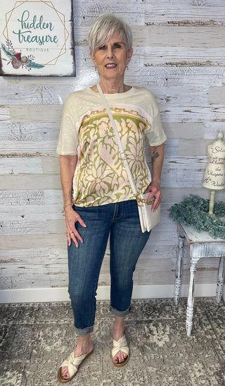 Side Tie Satin Print Top - Shop Hidden Treasure Boutique