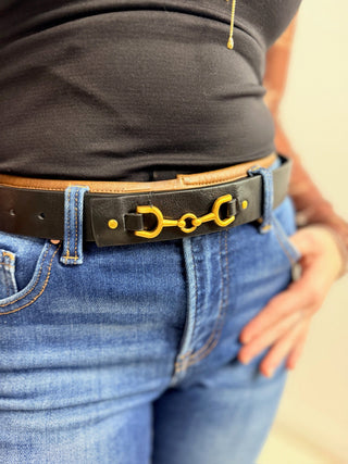Sienna Snaffle Bit Belt - Black - Shop Hidden Treasure Boutique