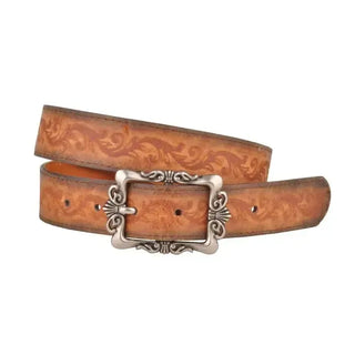 Siver Filigree Buckle Tooled Belt - Shop Hidden Treasure Boutique