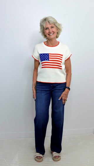 Sleeveless Patriot Sweater - Shop Hidden Treasure Boutique