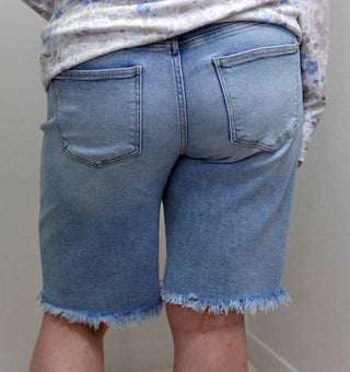 Slouchy Light Wash Bermuda Shorts - Shop Hidden Treasure Boutique