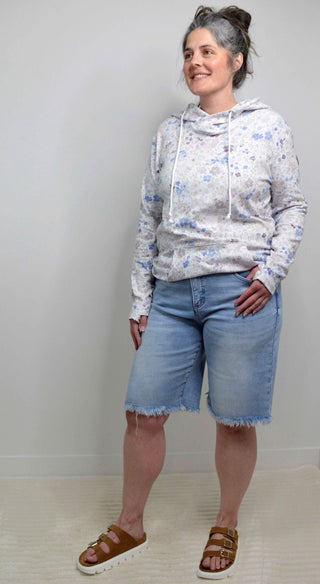Slouchy Light Wash Bermuda Shorts - Shop Hidden Treasure Boutique