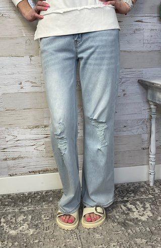Slouchy Soft Wide Leg Jeans - Shop Hidden Treasure Boutique