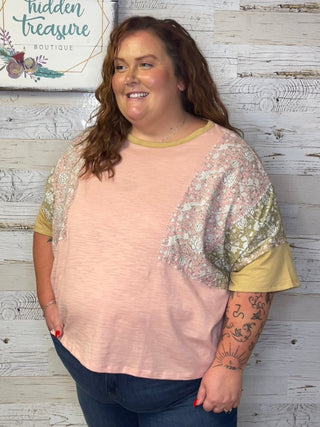 Slub Knit Color Block Top 