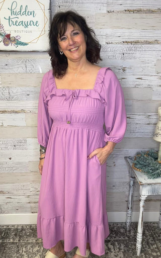 Smocked Ruffled Maxi Dress - Shop Hidden Treasure Boutique