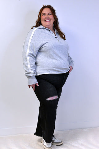 Snap Button Sweatshirt - Shop Hidden Treasure Boutique