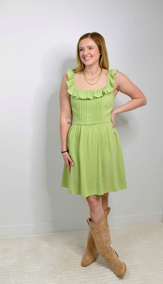 Soft Green Summer Dress - Shop Hidden Treasure Boutique