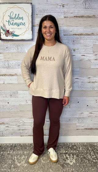 brown flare leggings 