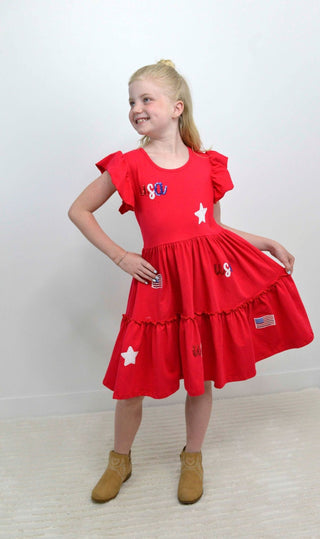 Sparkle USA Sequin Girls Dress - Shop Hidden Treasure Boutique