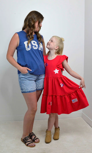 Sparkle USA Sequin Girls Dress - Shop Hidden Treasure Boutique