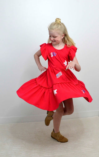 Sparkle USA Sequin Girls Dress - Shop Hidden Treasure Boutique