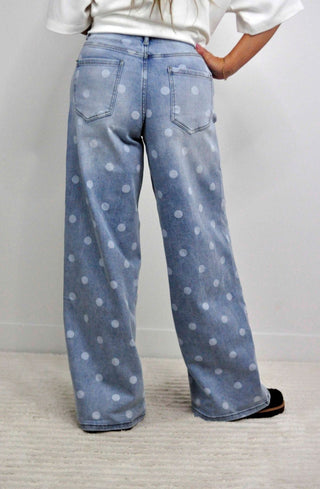 Spot On Polka Dot Jeans - Shop Hidden Treasure Boutique