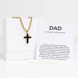 Stainless Steel Cross Dad Gift-Gold - Shop Hidden Treasure Boutique