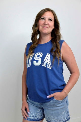 Stars & Stripes Muscle Tank - Shop Hidden Treasure Boutique