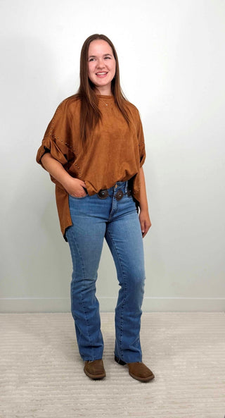 Studded High Low Oversized Tee - Shop Hidden Treasure Boutique