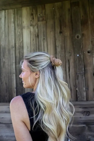 Suede Rosette Scrunchie - Shop Hidden Treasure Boutique