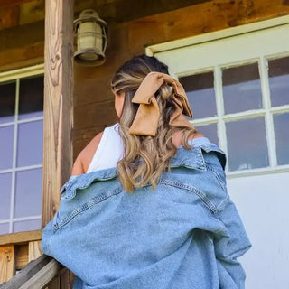 Suede Slouchy Bow - Shop Hidden Treasure Boutique