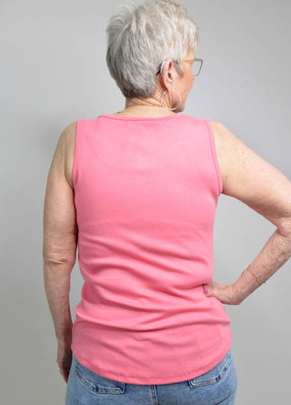 Sun Kissed Coral Henley Tank Top - Shop Hidden Treasure Boutique
