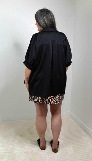 Sutton Black Button Up - Shop Hidden Treasure Boutique