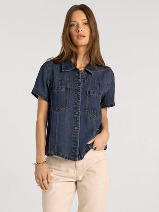 Sutton Denim Top - Shop Hidden Treasure Boutique